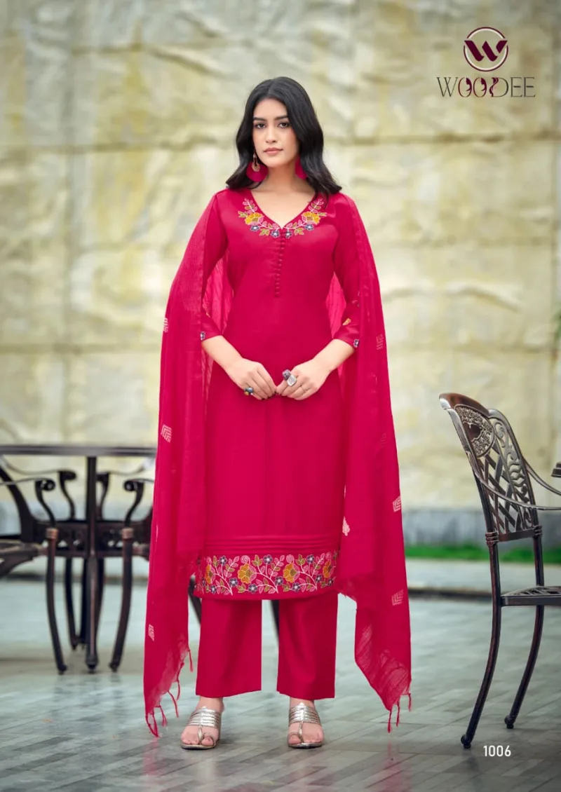 Tanisha Vol 2 By Woodee Viscose Gadhwal Kurti With Bottom Dupatta